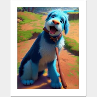 Monty the Blue Dog Posters and Art